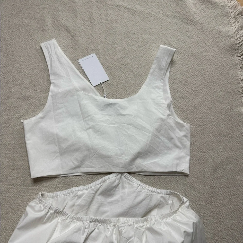 NEW Anine Bing Dione White Poplin Cotton Cut Out Midi Dress L - Picture 8 of 10
